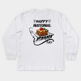 NATIONAL LASAGNA DAY Kids Long Sleeve T-Shirt